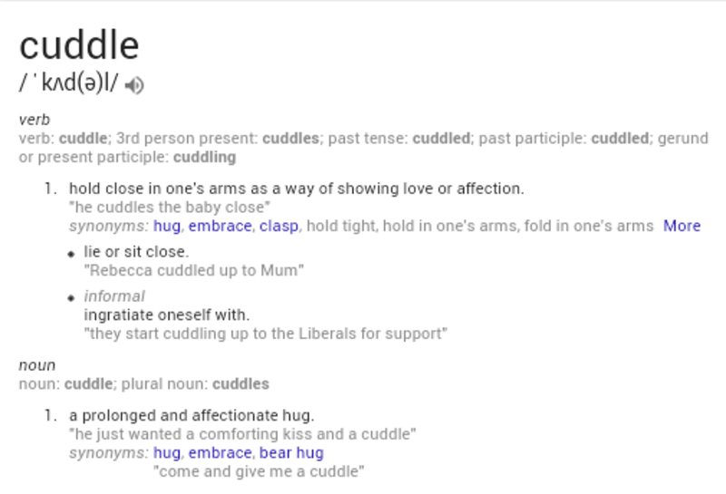 cuddle和hug 的差别在哪里?如果不好说明,请提供一些例句.