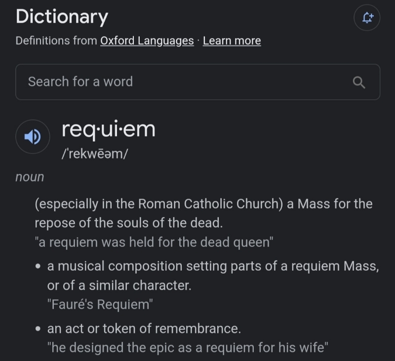 What is the meaning of requiem? - Question about English (US