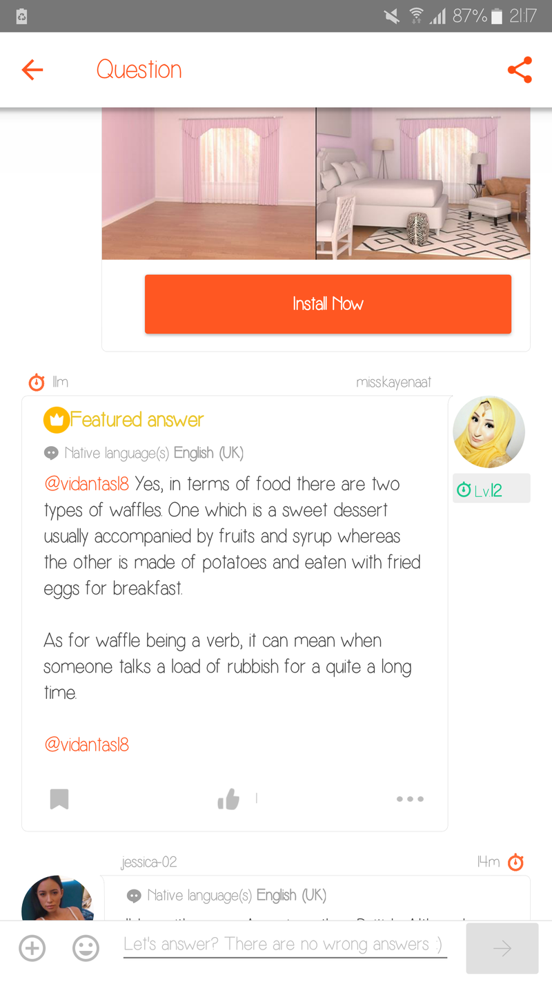 Could you tell me what's a 'waffle'? Is it a quintessentially British