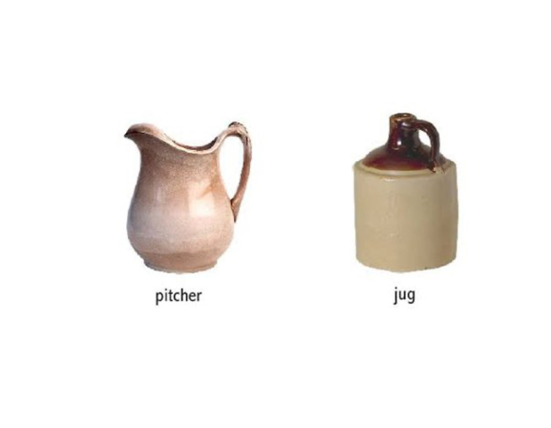 ¿Cuál es la diferencia entre "pitcher" y "jug" ? "pitcher" vs "jug