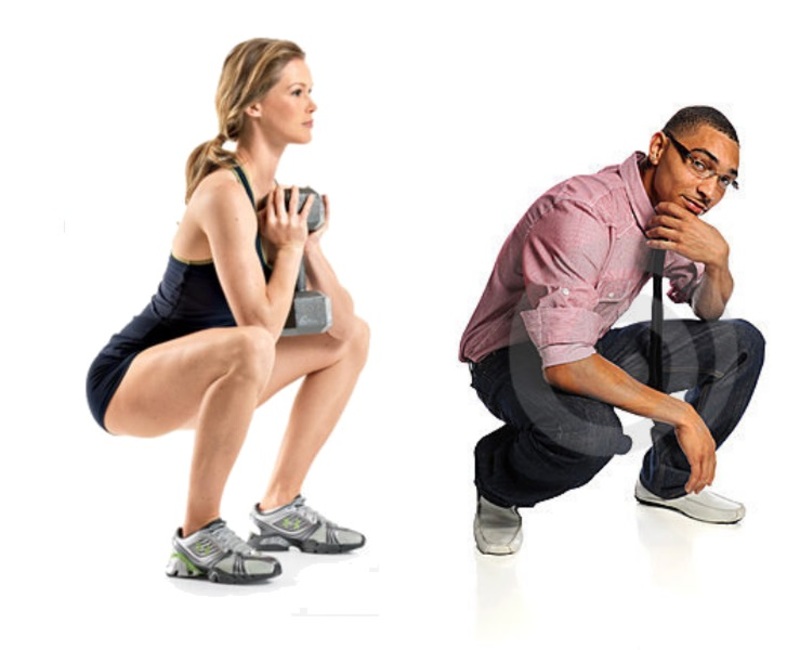 Is crouching the same as squatting?
