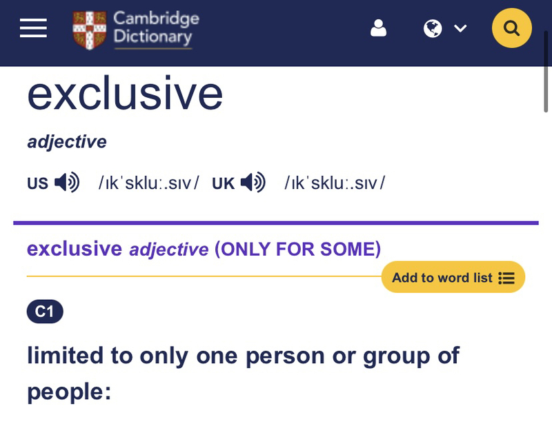 Exclusively Definition O que significa