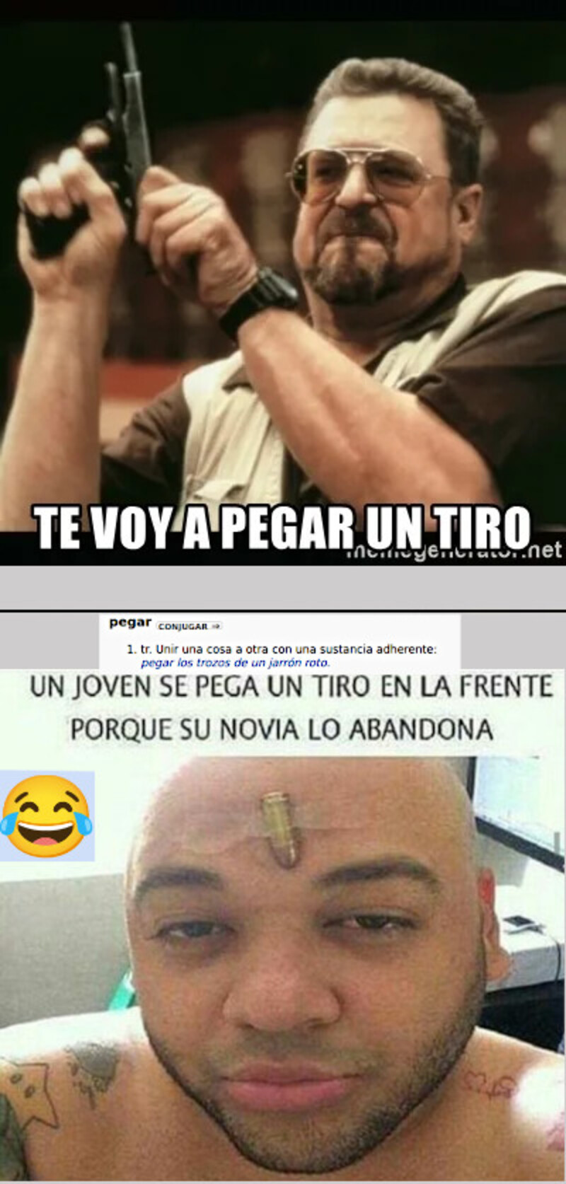 What is the meaning of "te pega un tiro"? Question about Spanish