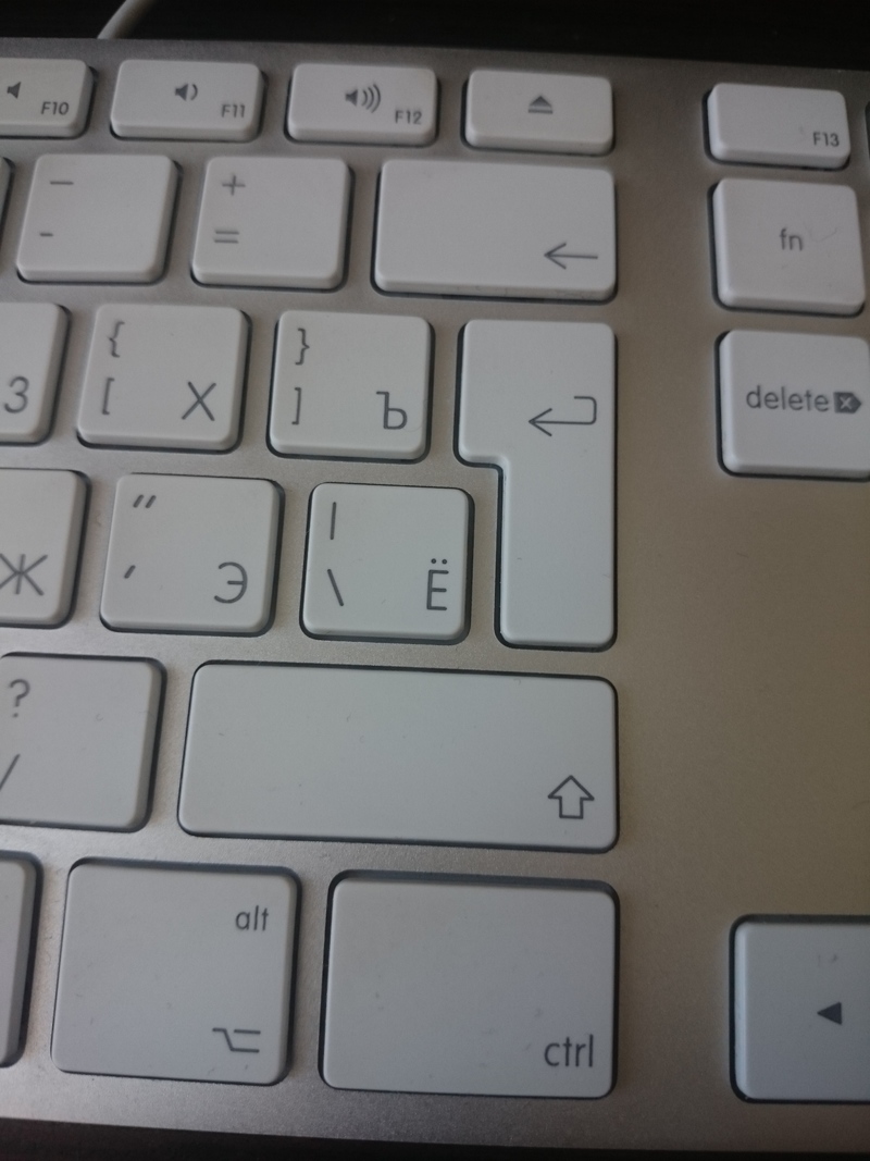 How to type ё by physical keyboard on mac? | HiNative