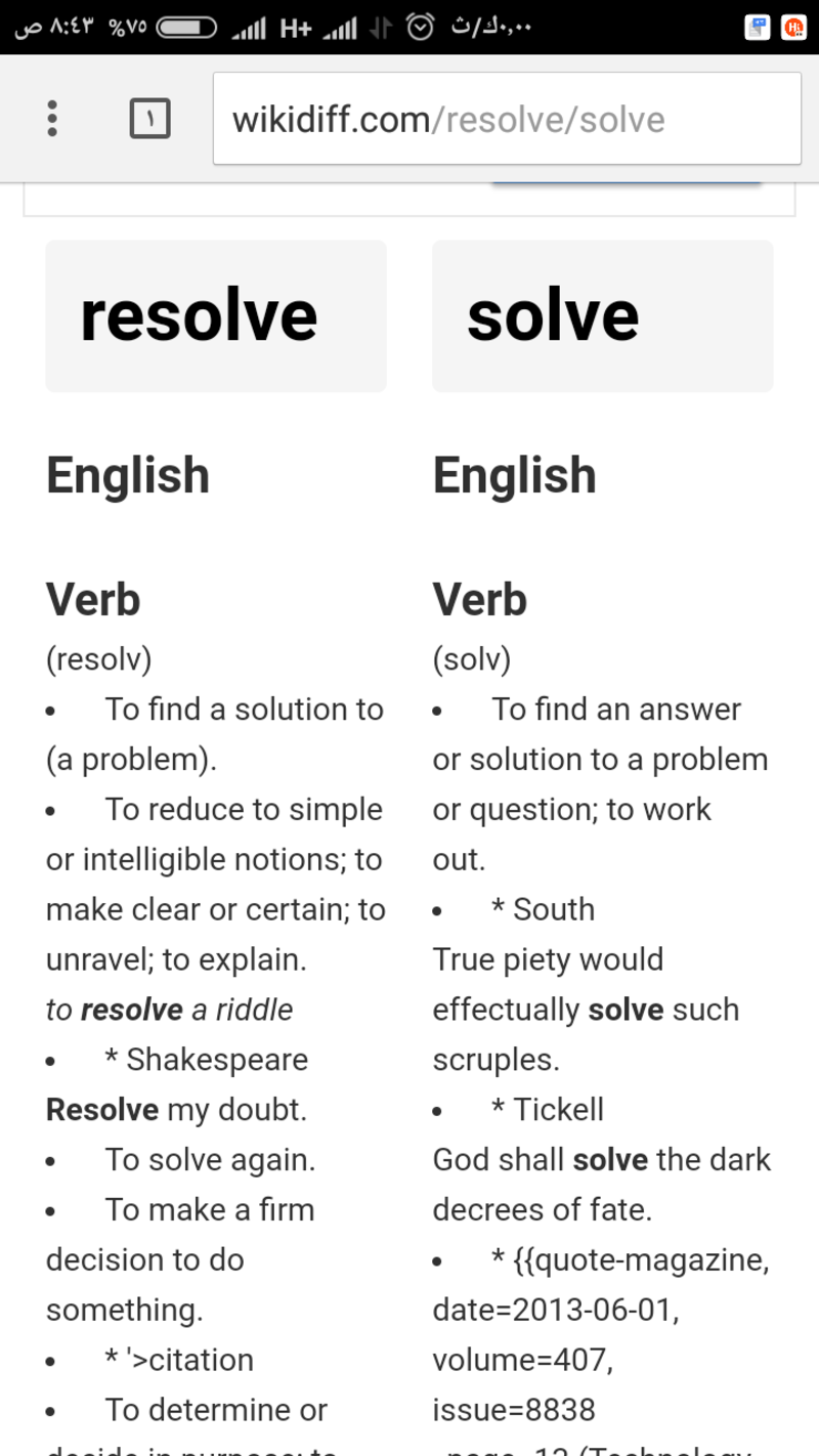 Difference Solve And Resolve