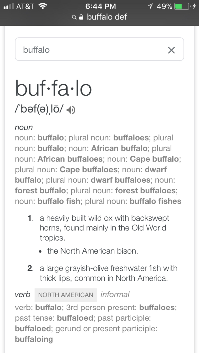is the difference between "buffalos" "buffaloes" ? "buffalos" vs buffaloes" ? | HiNative