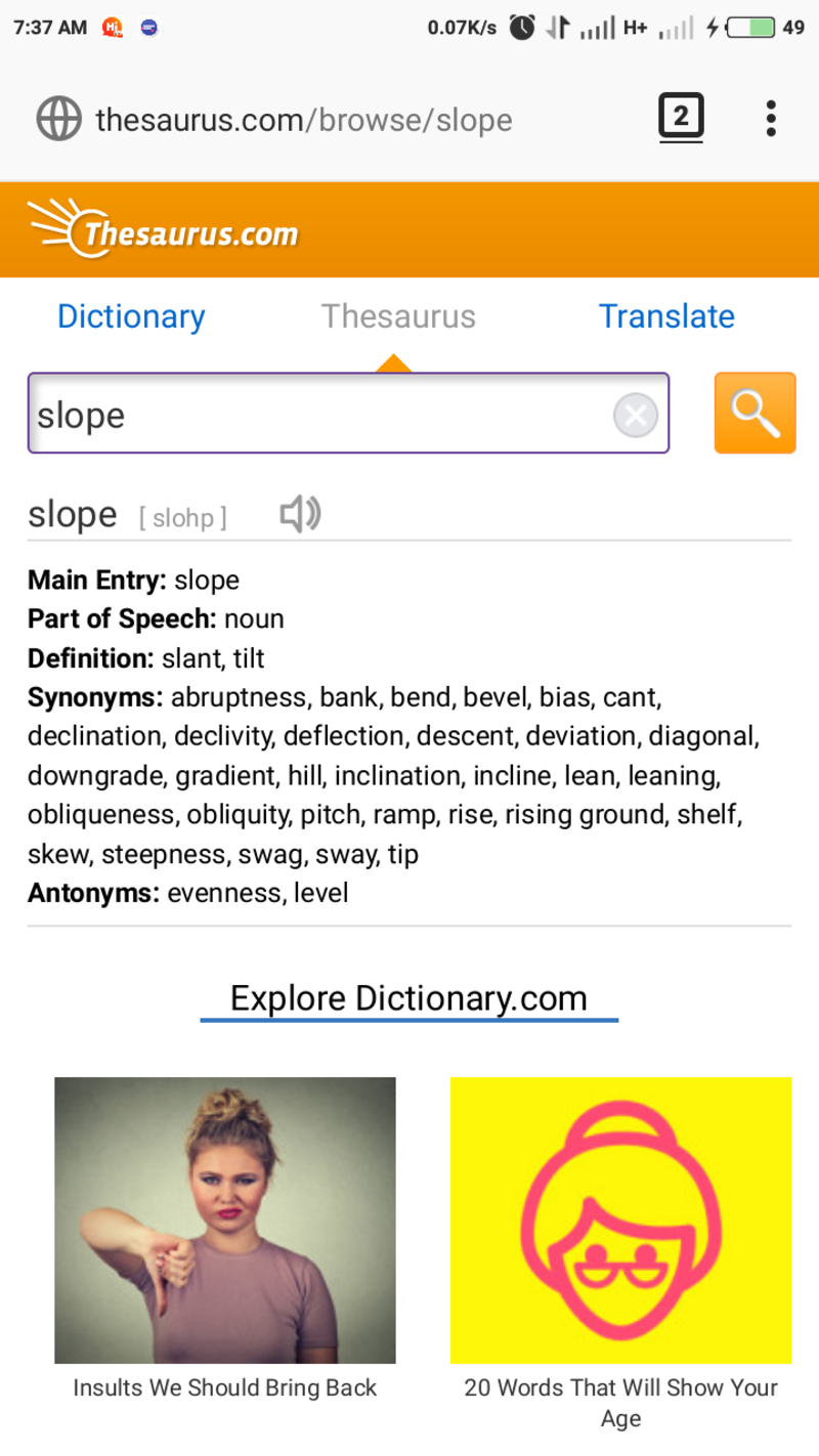 O que significa steep slope? - Pergunta sobre a Inglês (Reino