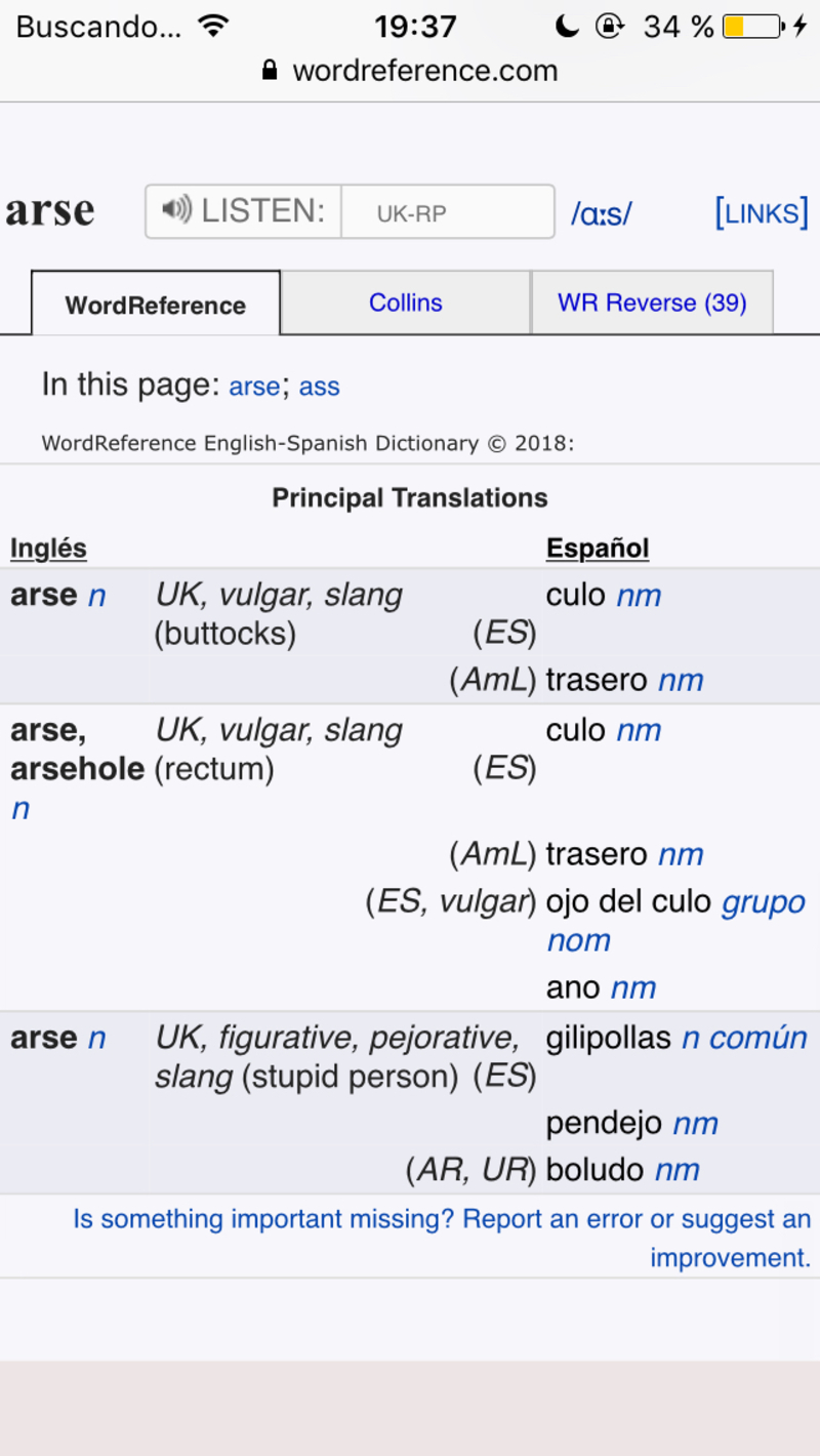 How do you say "arse" in Spanish (Spain)? | HiNative