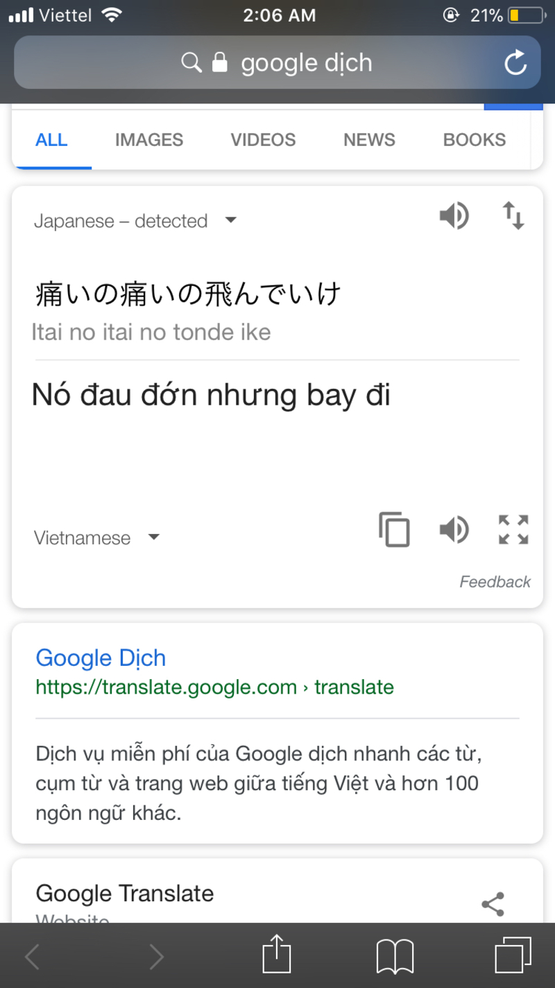 痛いの痛いの飛んでいけ は ベトナム語 で何と言いますか Hinative