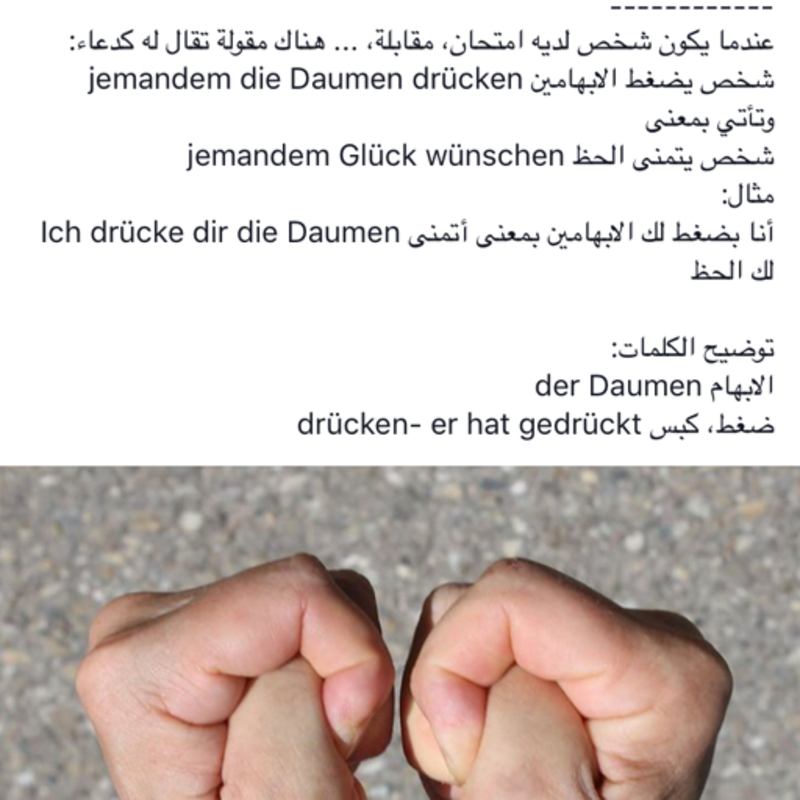 Was bedeutet "(Ich drück die Daumen) und Wann benutze ich diesen Satz