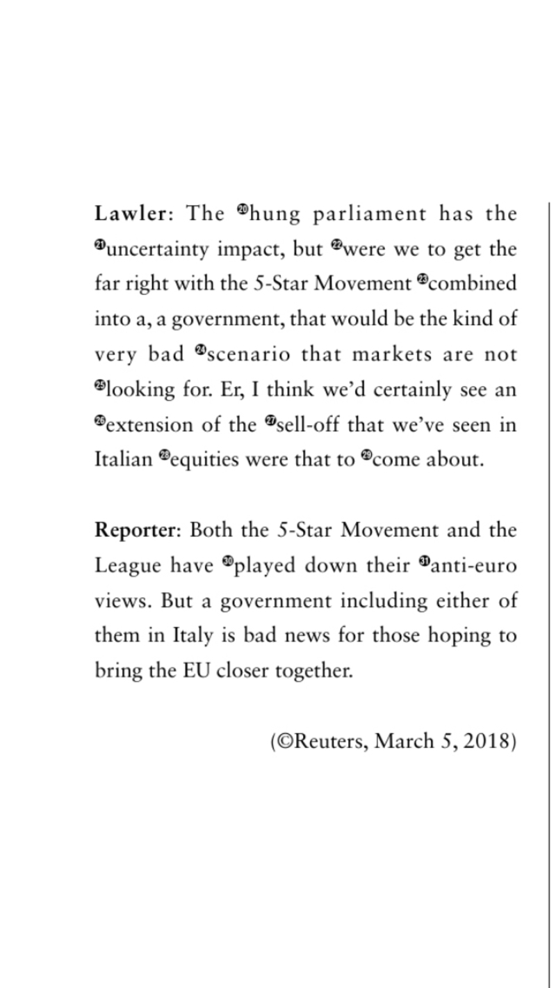 I Think We D Certainly See An Extention Of The Sell Off That We Ve Seen In Italian Equities Were That To Come About Question Can I Rephrase The Artilce Above I Think We D Certainly