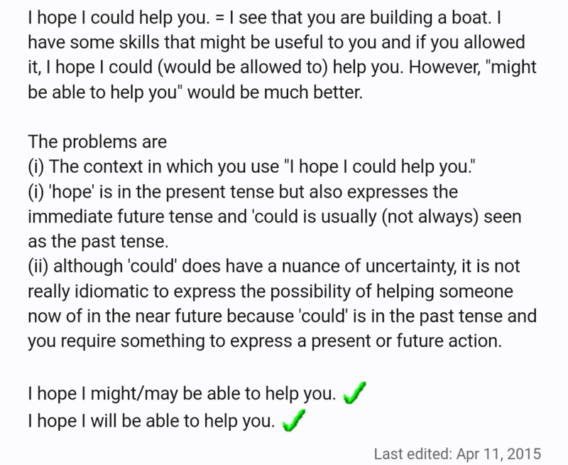 Hope My Voice Could Reach You I Was Wondering If I Could Write Could With Hope Like That Sentence Is It Correct Hinative