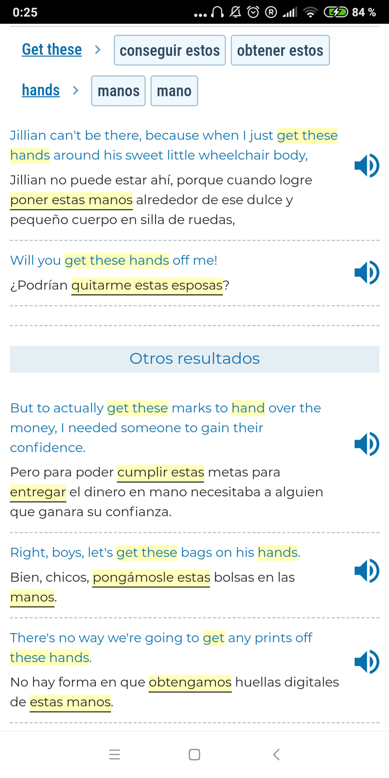 How do you say "Get these hands" in Spanish (Spain)? HiNative