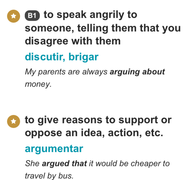 请教我使用 "argue"的例句. | hinative