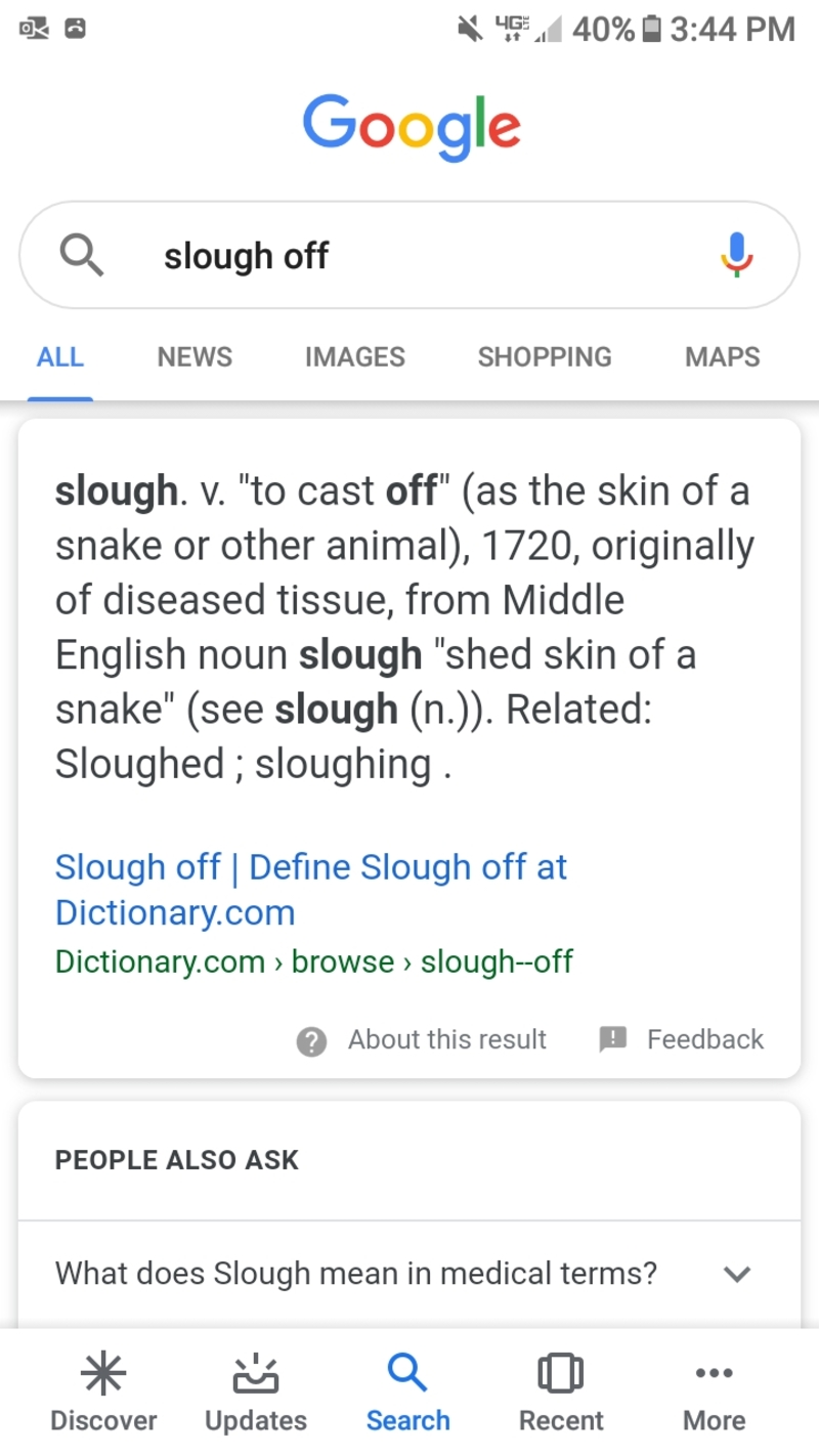 What is the meaning of "slough off"? Question about English (US