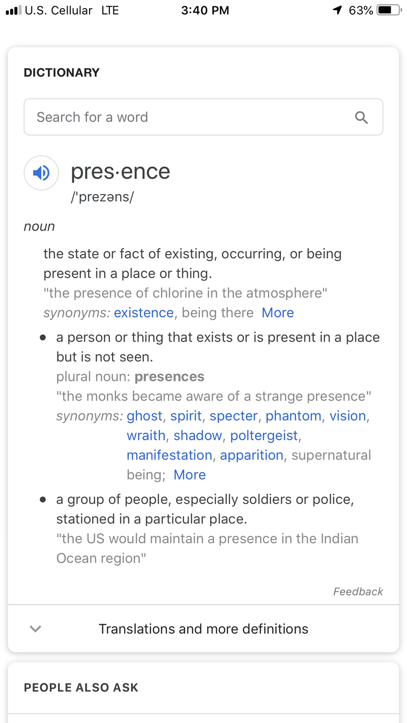 "Presence " 和 "Present " 和有什么不一样？ HiNative