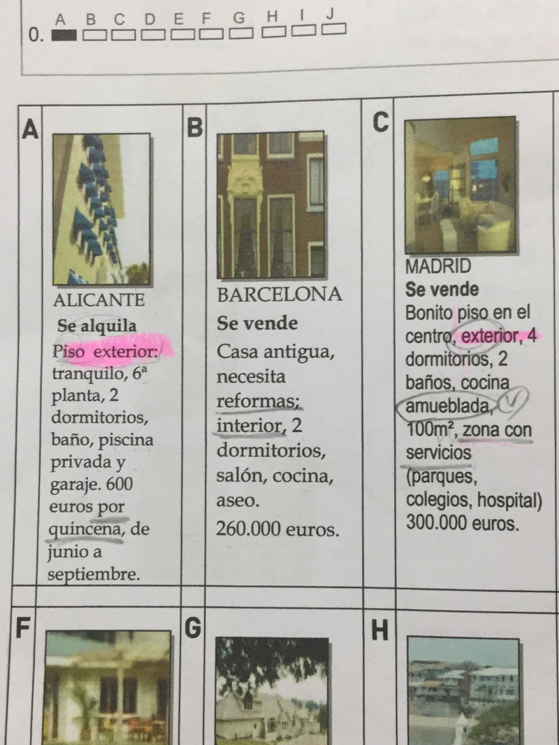What is the meaning of "piso exterior tranquilo, 6 planta , 2