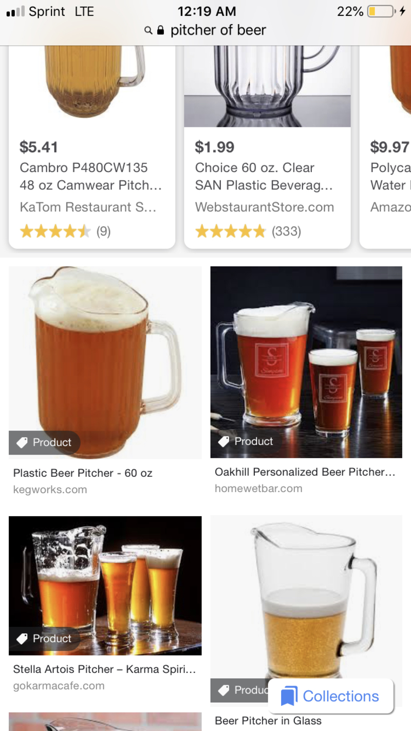 Plastic Beer Pitcher, 60oz by Choice at WebstaurantStore