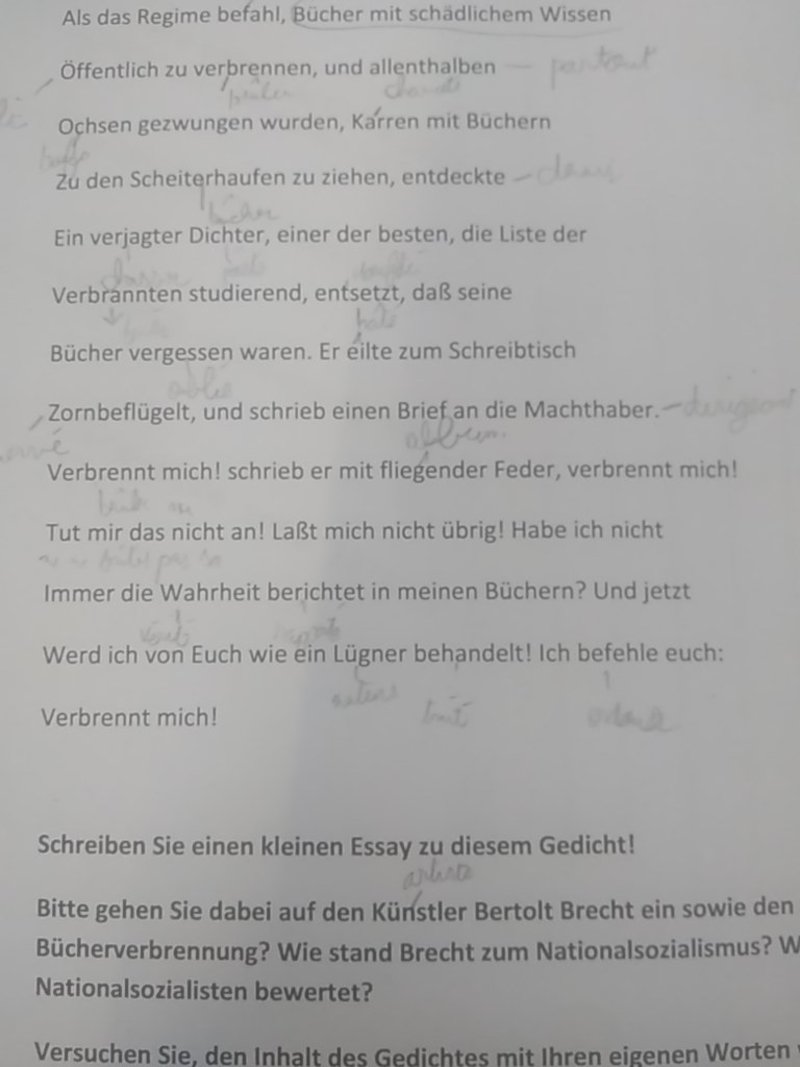Get Brecht gedicht listet Desktop Wallpaper