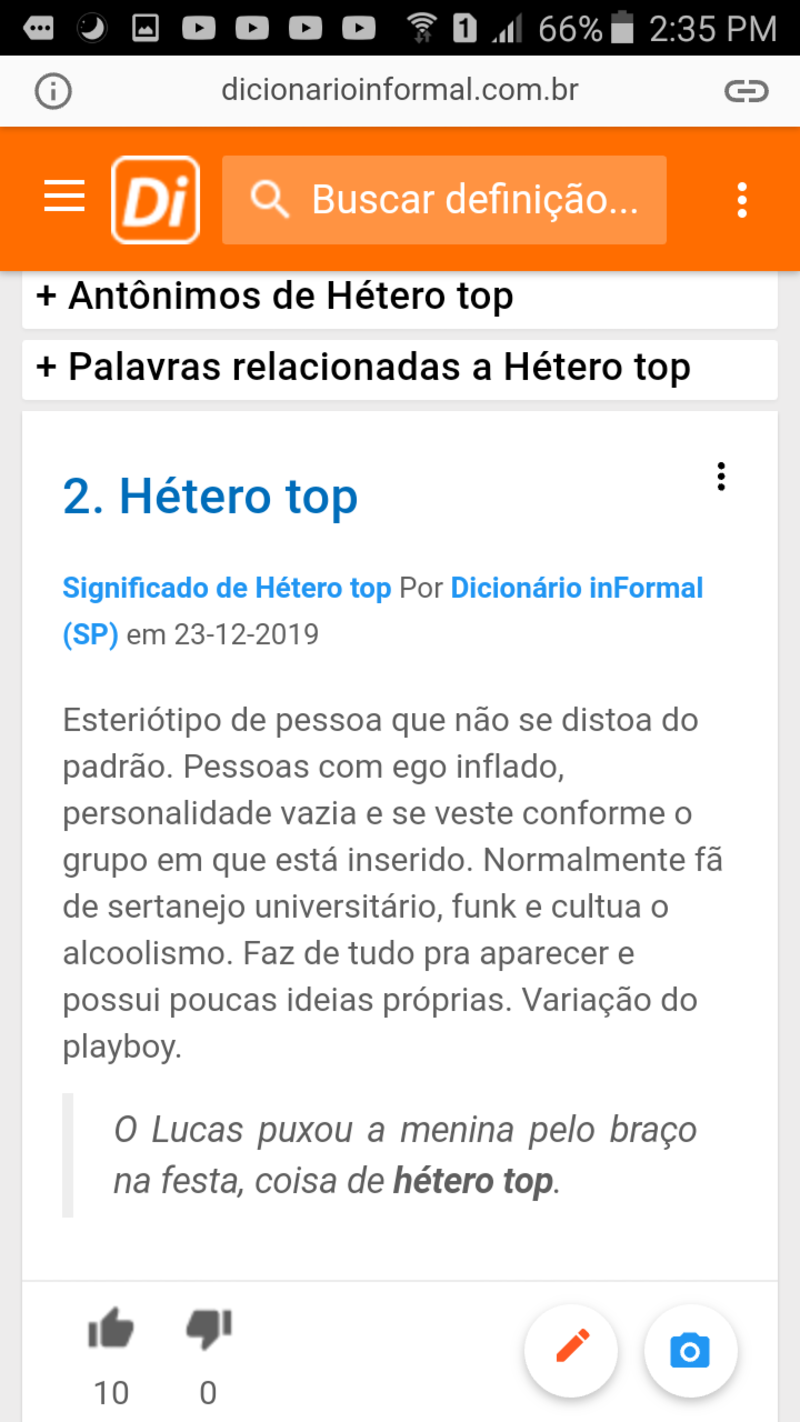 O que significa ''hétero top''?