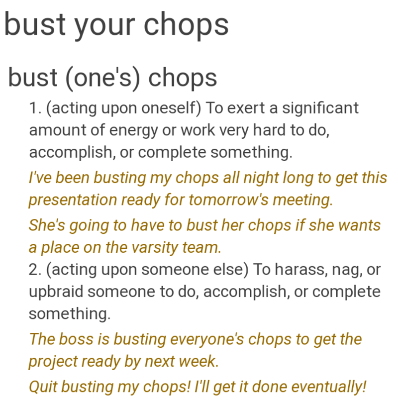 Other Ways To Say Busting Your Chops