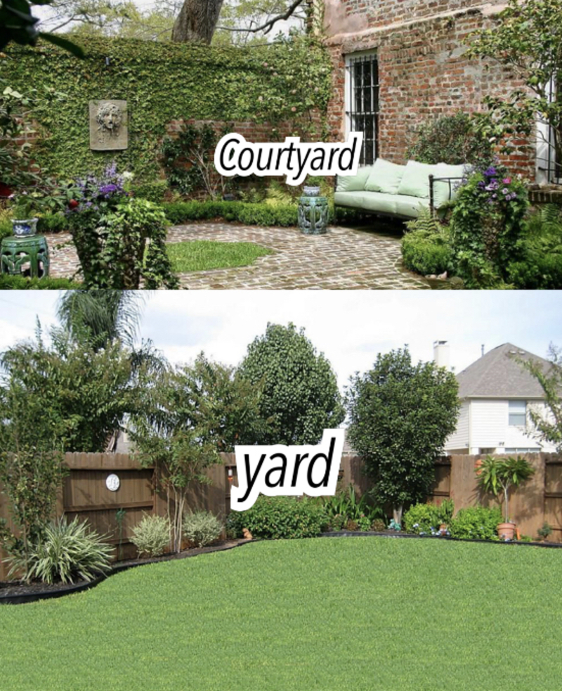 yard和courtyard有什么区别如果难以说明的话请教我一下例句