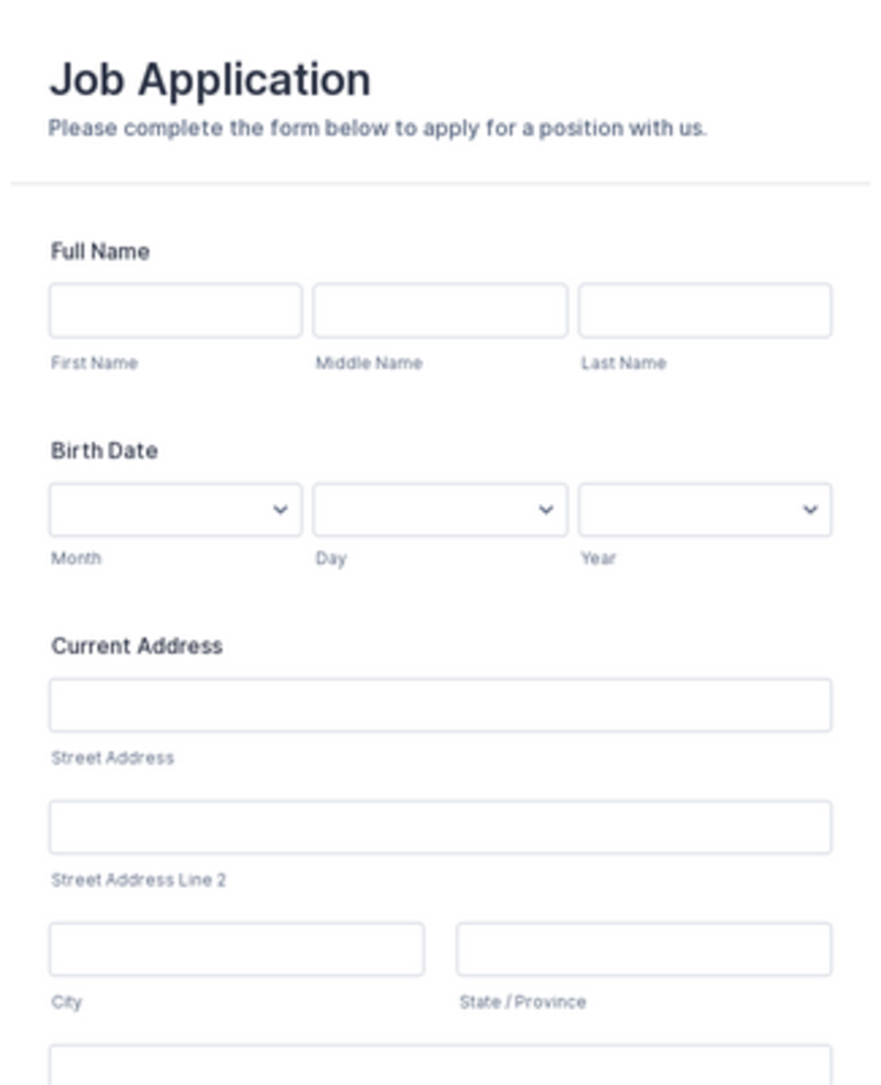 Application form