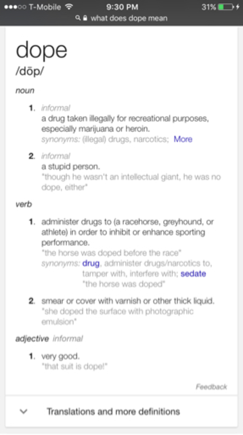 What does "my neighbor think i am selling dope selling dope selling