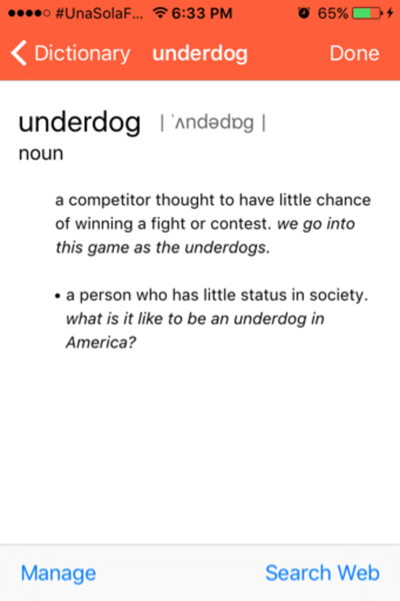 How do you say "underdog" in Spanish (Spain)? | HiNative