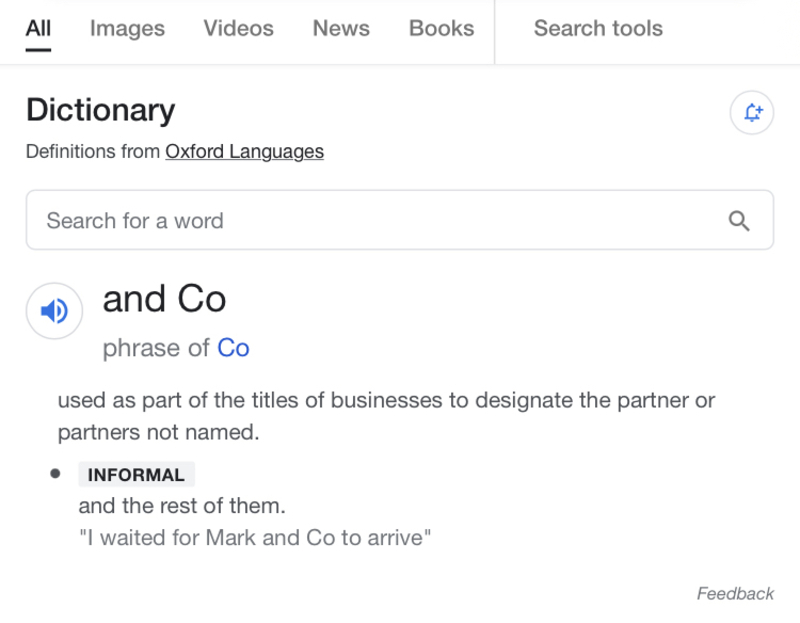 What is the meaning of "Steak and Co"? Question about English (US