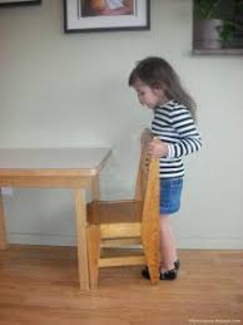 How do you say "Slip your chair inder the table. Czy to brzmi