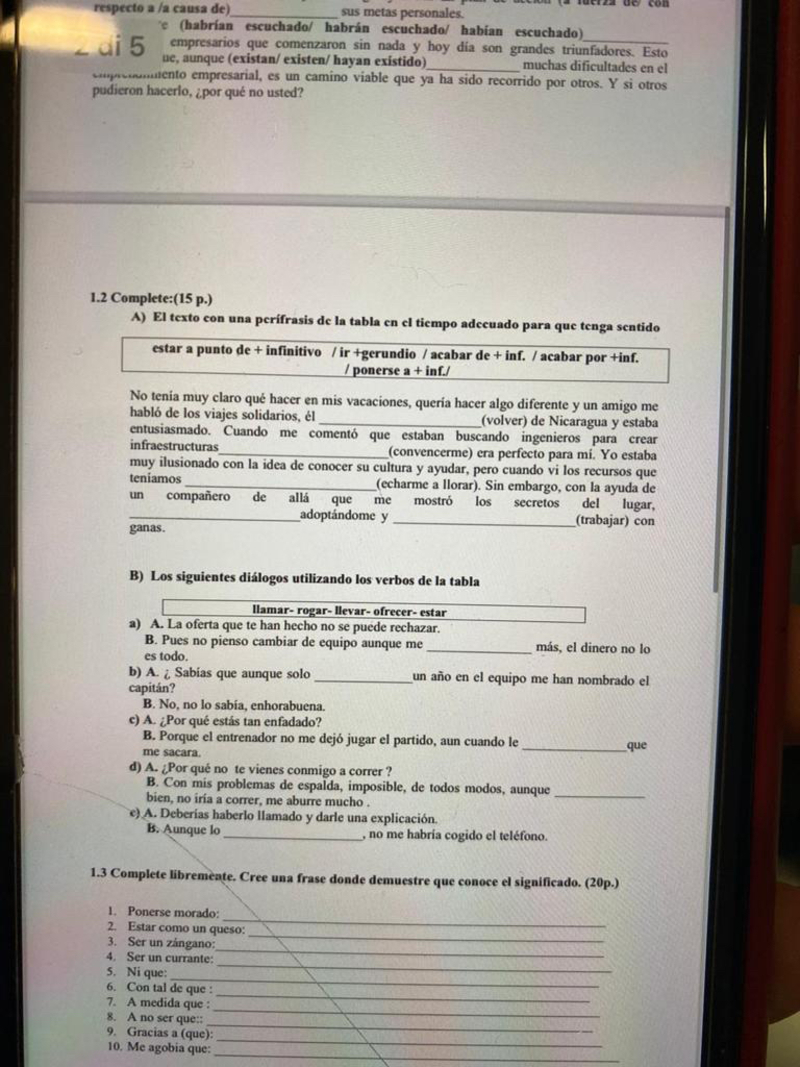 Alguien Podría Asignarme Y Después Corregirme Ejercicios Con Todos Los ...