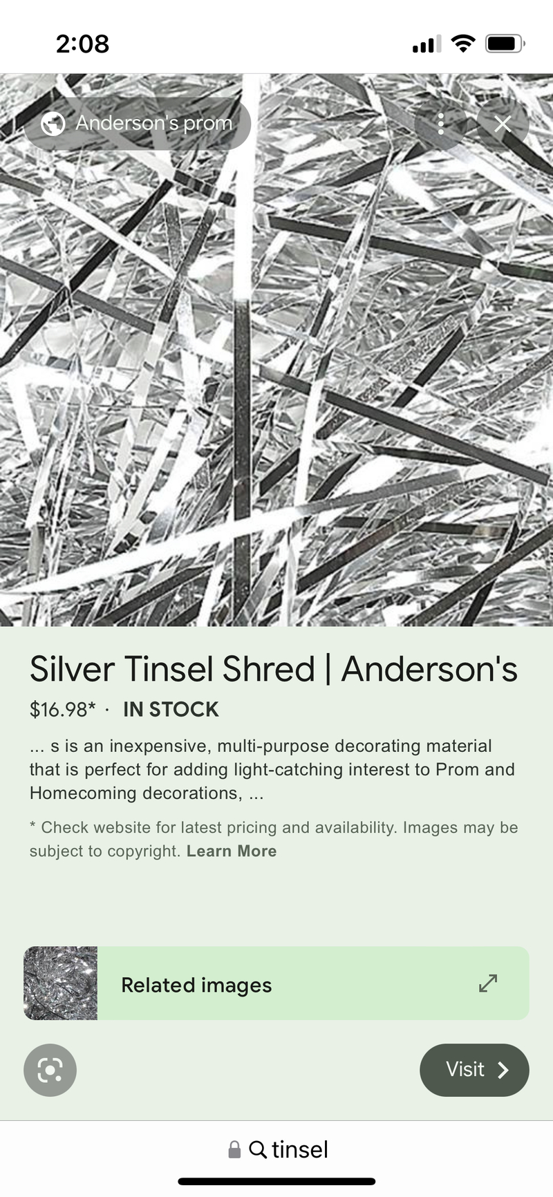 What is the difference between "garland" and "tinsel" ? "garland" vs