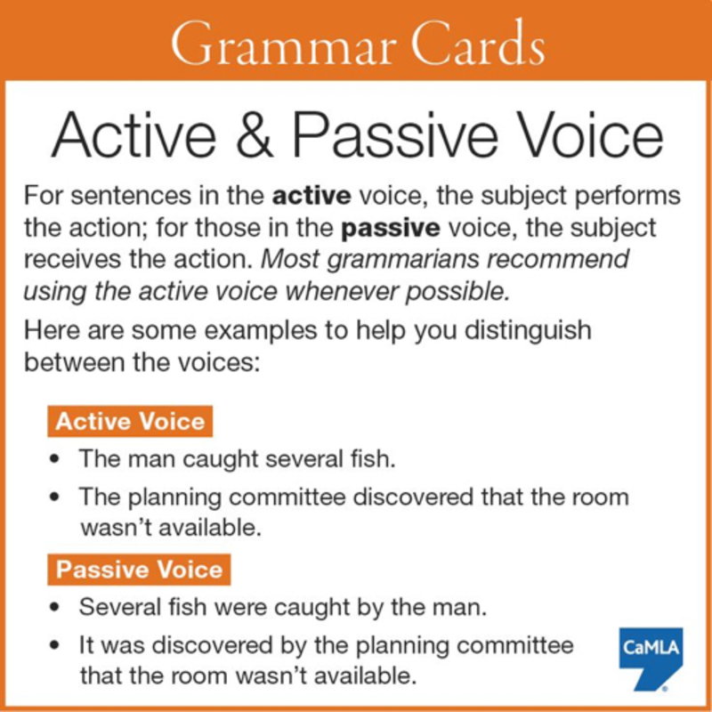 ¿Qué significa "passive voice" en Inglés (US)? HiNative