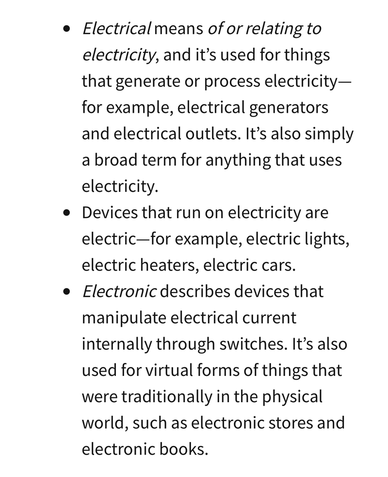 🆚What is the difference between "electric" and "electrical" and