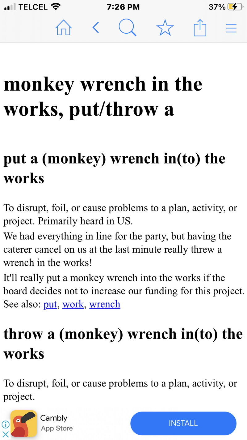 Throw a monkey wrench meaning discount